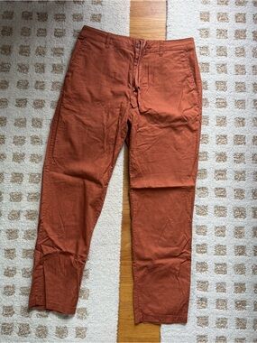 Uniqlo cotton and linen drawstring straight leg pant